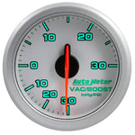 Autometer Airdrive 2-1/6in Boost/Vac Gauge 30in HG/30 PSI - Silver