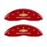 MGP 4 Caliper Covers Engraved Front & Rear Chevy racing Red finish silver ch