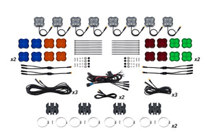 Diode Dynamics Stage Series SXS Rock Light Installer Kit - White Diffused M8 (8-pack)