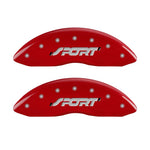 MGP 4 Caliper Covers Engraved Front & Rear SPORT Red finish silver ch