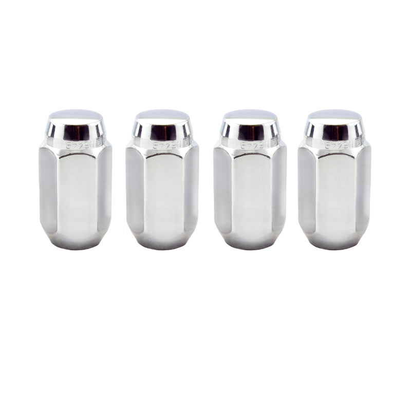 McGard Hex Lug Nut (Cone Seat) M12X1.75 / 13/16 Hex / 1.815in. Length (4-Pack) - Chrome