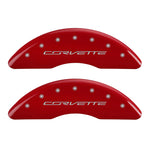 MGP 4 Caliper Covers Engraved Front & Rear C7/Corvette Red finish silver ch