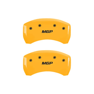 MGP 4 Caliper Covers Engraved Front & Rear Bowtie Black finish silver ch