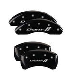 MGP 4 Caliper Covers Engraved Front & Rear With stripes/Dart Black finish silver ch