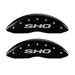 MGP 4 Caliper Covers Engraved Front & Rear SHO Black finish silver ch