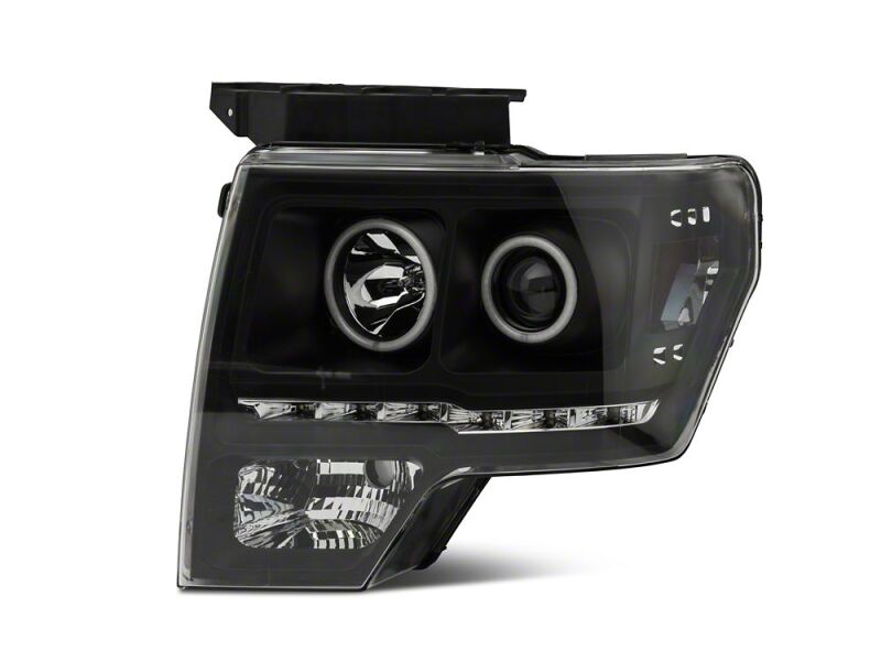 Raxiom 09-14 Ford F-150 G2 Super White LED Halo Projector Headlights- Black Housing- Clear Lens