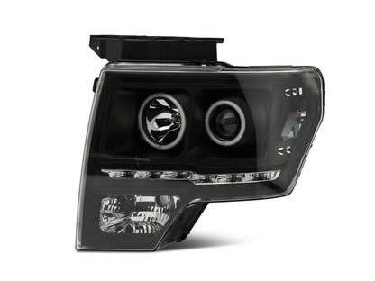 Raxiom 09-14 Ford F-150 G2 Super White LED Halo Projector Headlights- Black Housing- Clear Lens
