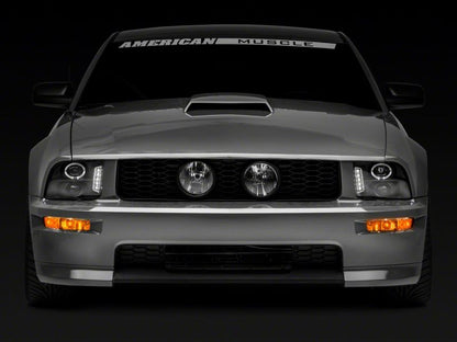Raxiom 05-09 Ford Mustang Excluding GT500 LED Halo Projector Headlights- Black Housing (Clear Lens)