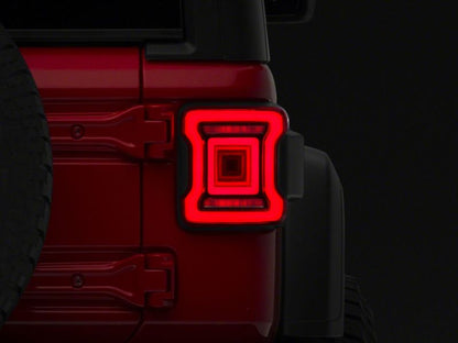 Raxiom 18-23 Jeep Wrangler JL Horizon LED Tail Lights- Black Housing- Red Lens