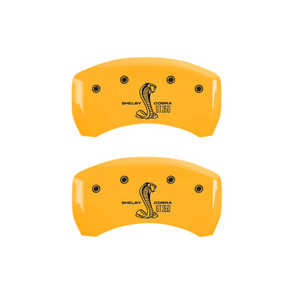MGP Rear set 2 Caliper Covers Engraved Rear Boss Yellow finish black ch
