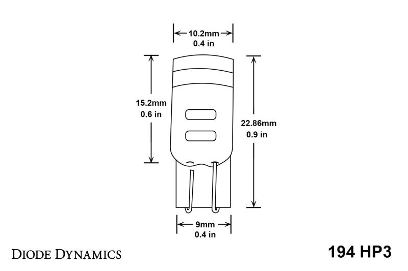 Diode Dynamics 194 LED Bulb HP3 LED - Cool - White (Pair)