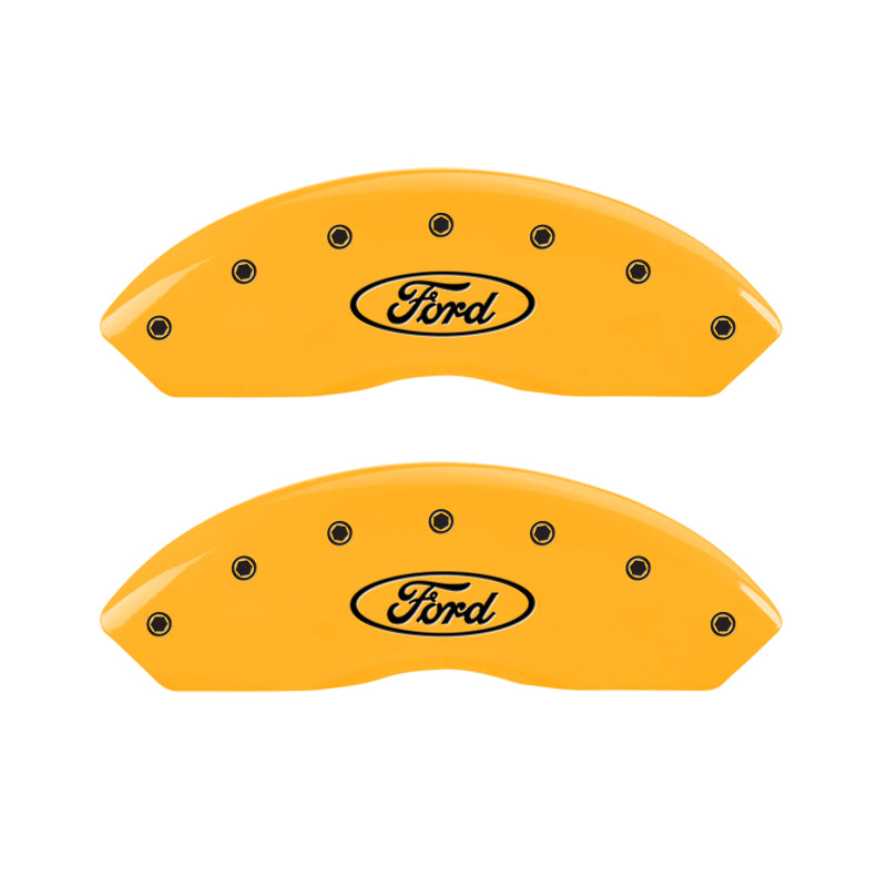 MGP 4 Caliper Covers Engraved F & R Oval Logo/Ford Yellow Finish Black Char 2000 Ford Expedition