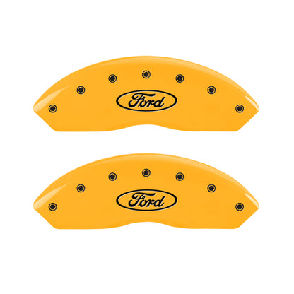 MGP 2 Caliper Covers Engraved Front Oval Logo/Ford Yellow Finish Blk Char 2011 Ford Focus