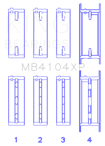 King Engine Bearings Nissan VG30DE/VG30DETT (Size +0.5) Performance Main Bearing Set