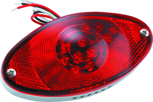 Bikers Choice Chrome LED Cateye Taillight Red Lens DOT Universal