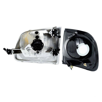 Raxiom 97-03 Ford F-150 G2 Euro Headlights w/ Parking Lights- Black Housing (Clear Lens)