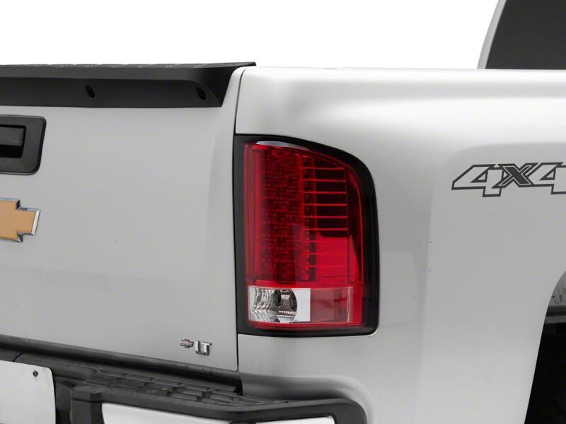 Raxiom 07-13 Chevrolet Silverado 1500 LED Tail Lights- Chrome Housing- Red/Clear Lens