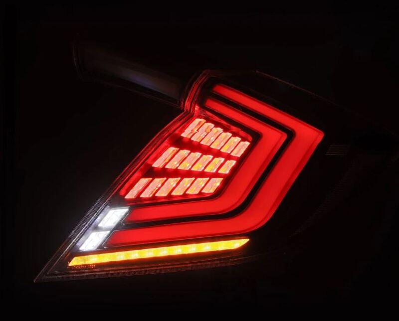 AlphaRex 16-21 Honda Civic Hatchback / Type-R FK8 Nova-Series LED Tail Lights (Pair) - Black