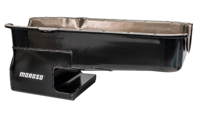 Moroso Pre-80 Chevrolet Small Block (w/Driver Side Dipstick) Wet Sump 6qt 9in Steel Oil Pan - Black