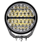 Go Rhino Xplor Blackout Series Round LED Sgl Driving Kit w/DRL (Surface/Thread Stud Mnt) 9in. - Blk