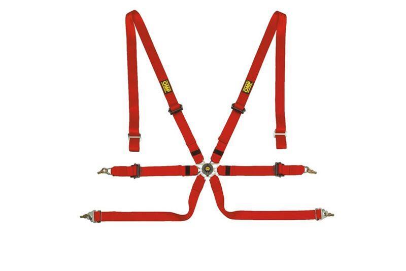 OMP Safety Harness One 2In Pull Up - Red (Fia 8853-2016)