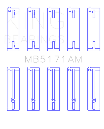 King Engine Bearings Mazda FS-DE L4/FP L4/FS L4  DOHC 16 Valve  (Size +0.25) Main Bearing Set