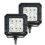 Go Rhino Xplor Bright Series Cube LED Spot Light Kit (Surface/Threaded Stud Mount) 3x3 - Blk (Pair)