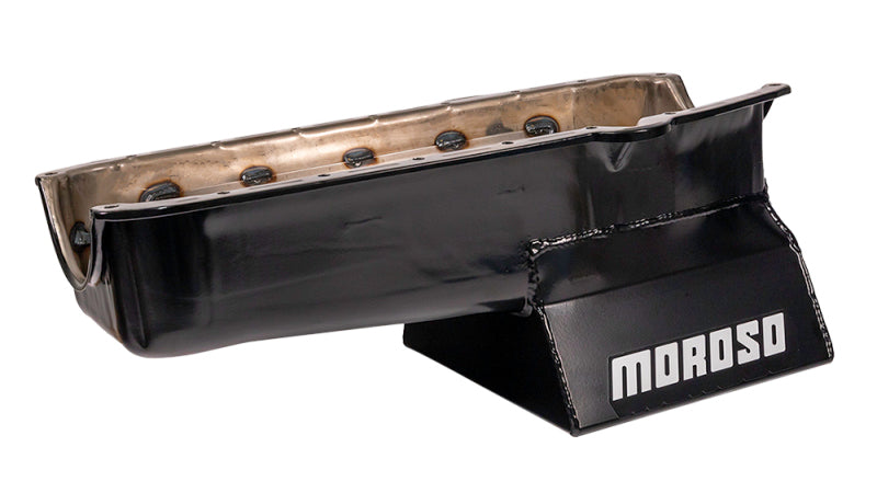 Moroso Pre-80 Chevrolet Small Block (w/Driver Side Dipstick) Wet Sump 7qt 8.25in Steel Oil Pan -Blk