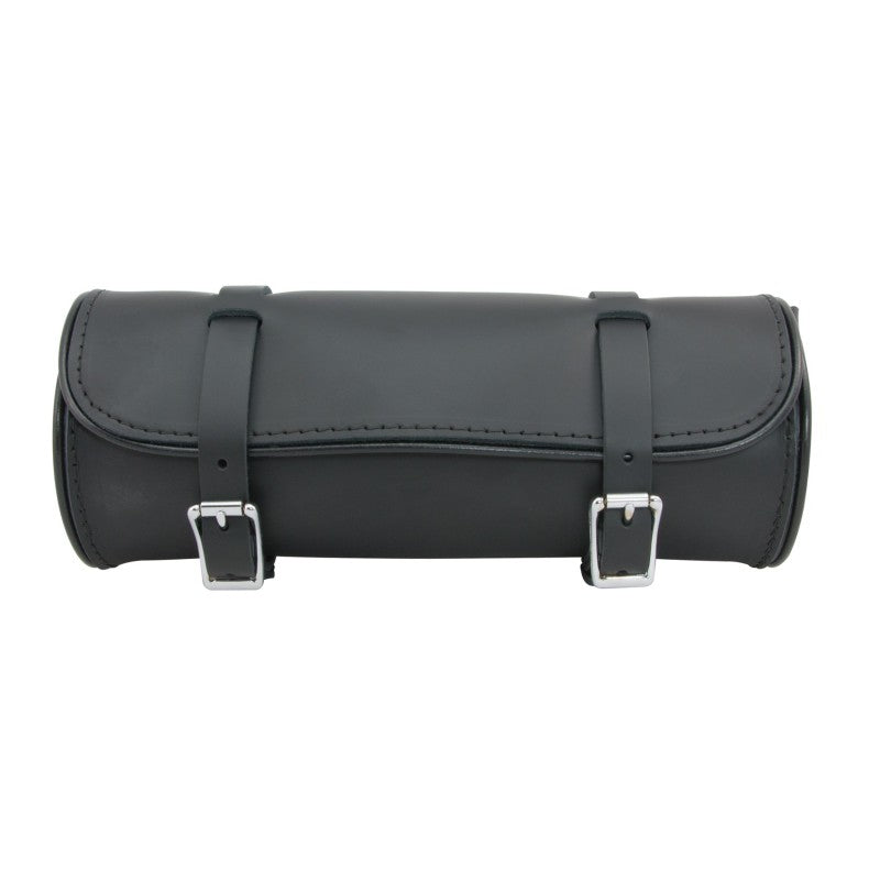 Willie & Max Universal Round Leather Tool Bag (12 in L x 4.5 in H) - Black