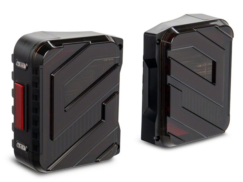 Raxiom 07-18 Jeep Wrangler JK Axial Series Trident LED Tail Lights- Black Housing (Smoked Lens)