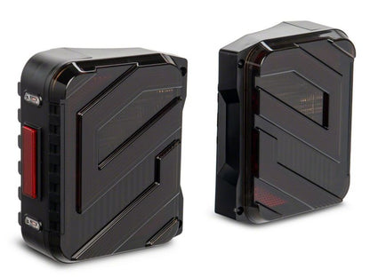 Raxiom 07-18 Jeep Wrangler JK Axial Series Trident LED Tail Lights- Black Housing (Smoked Lens)