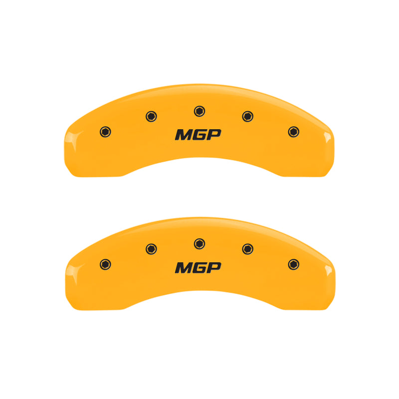 MGP 4 Caliper Covers Engraved Front & Rear MGP Yellow Finish Black Characters 2010 Ford F-150