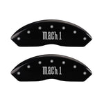 MGP 4 Caliper Covers Engraved Front & Rear Mach 1 Black finish silver ch
