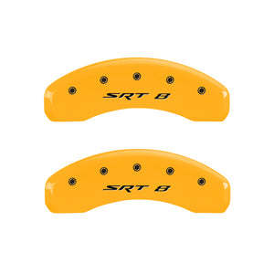 MGP 4 Caliper Covers Engraved Front & Rear SRT8 Yellow finish black ch