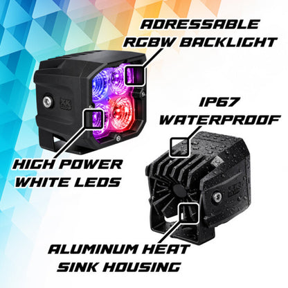 XKGlow XKmax RGBW Addressable Cube Light Kit - Spot Beam