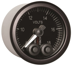 Autometer Stack 52mm 8-18V Pro-Control Battery Voltage Gauge -Black