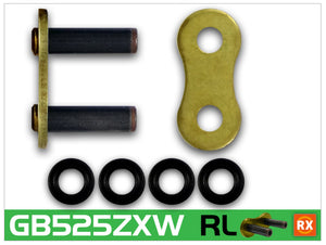 RK Chain 525ZXW Rivet Link - Gold