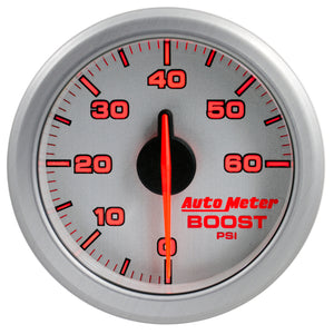 Autometer Airdrive 2-1/6in Boost Gauge 0-60 PSI - Silver