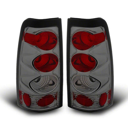 Raxiom 99-02 Chevrolet Silverado 1500 Fleetside Axial Series Tail Lights- Black- Smoked Lens
