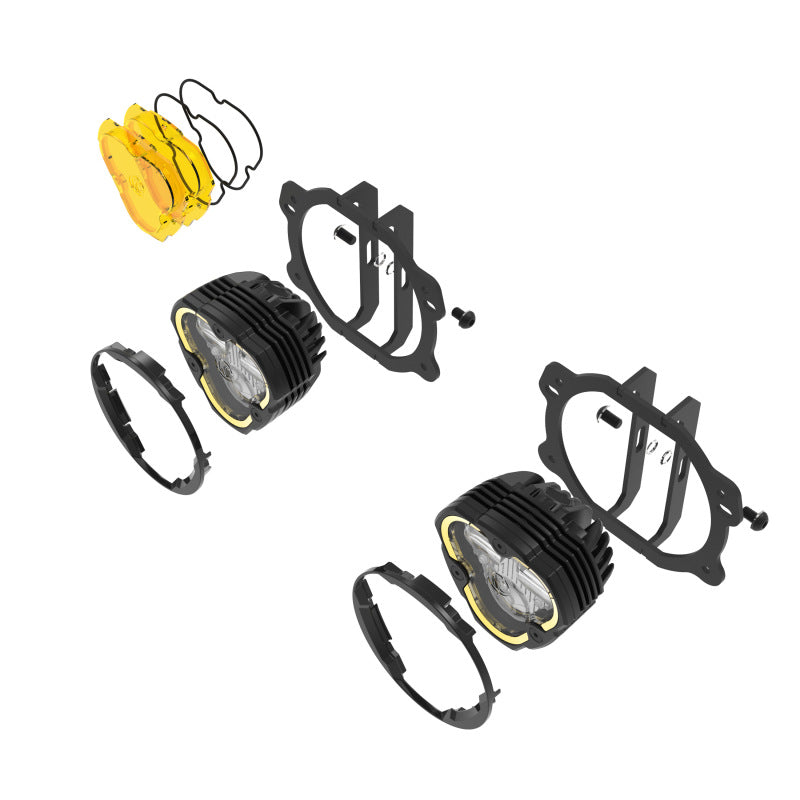 KC HiLiTES FLEX ERA 3 Dual Mode SAE Fog Lights - 2-Light Master Kit for Jeep JK/JL/JT Plastic Bumper