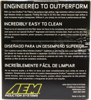 AEM Dryflow Conical Air Filter 5.5in Base OD / 4.75in Top OD / 5in Height