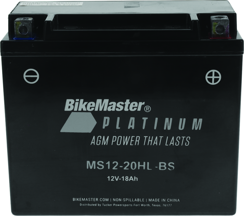 BikeMaster AGM Battery - MS12-20HL-BS