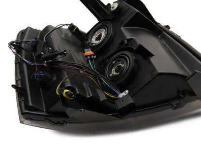Raxiom 07-13 Chevrolet Silverado 1500 Axial Series Headlights w/ LED Bar- Black Housing (Clear Lens)