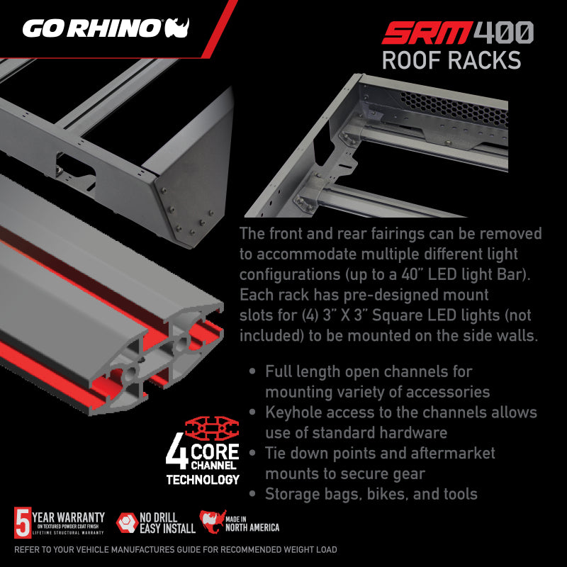 Go Rhino SRM 400 Roof Rack - 68in