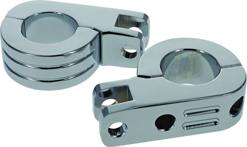 Bikers Choice Chrome Billet Highway Peg Mounts for 1.25 Inch Engine Guard Universal Custom Pr