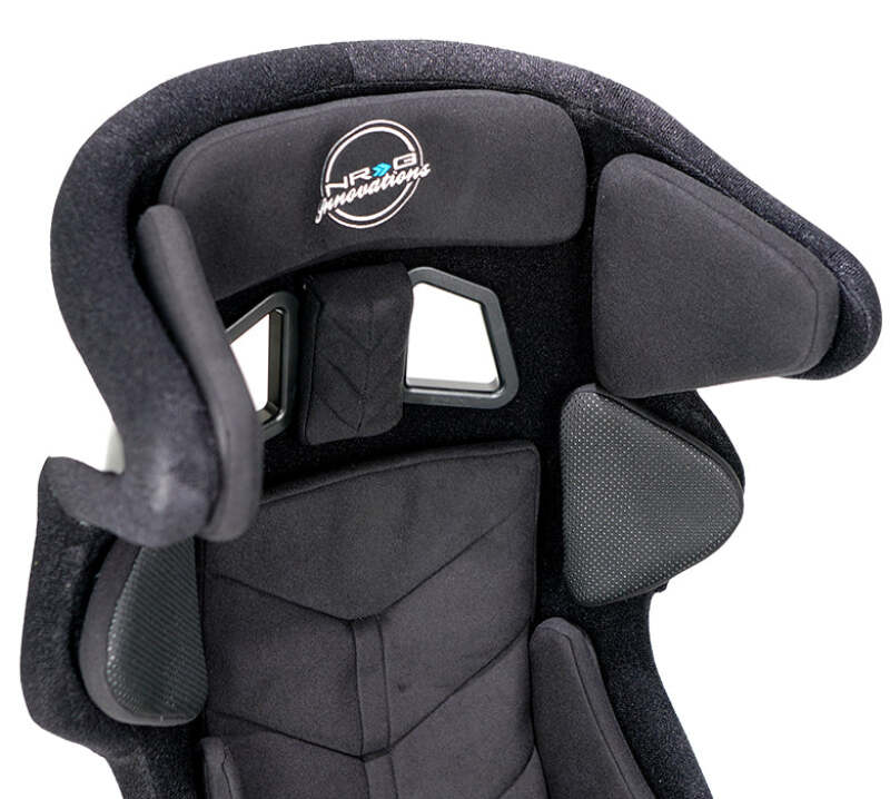 NRG FIA Competition Seat w/ Head Containment & Comp Fabric FIA Velcro Paddings - Thin Cushion (Blk)