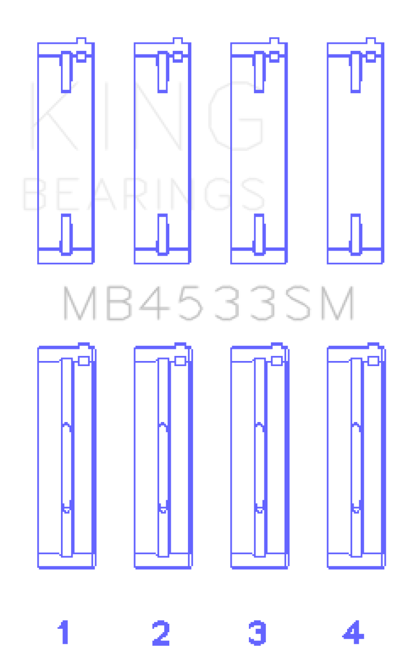 King Engine Bearings Audi 2.1L/2.2L 10V/20V 5cyl Turbo (Size 0.25 Oversized) Main Bearing Set
