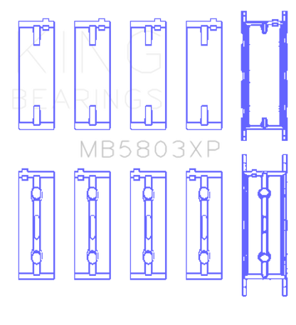 King Engine Bearings BMW S65B40A Crankshaft Tri-Metal Race Main Bearings Set of 5