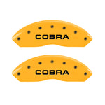 MGP 4 Caliper Covers Engraved Front & Rear Cobra Yellow Finish Black Char 2003 Ford Mustang