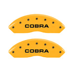 MGP 4 Caliper Covers Engraved Front & Rear Cobra Yellow Finish Black Char 2006 Ford Mustang